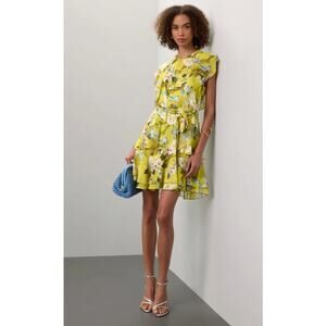 Marissa Webb x RTR Yellow Floral Ruffle Mini Dress Size 2